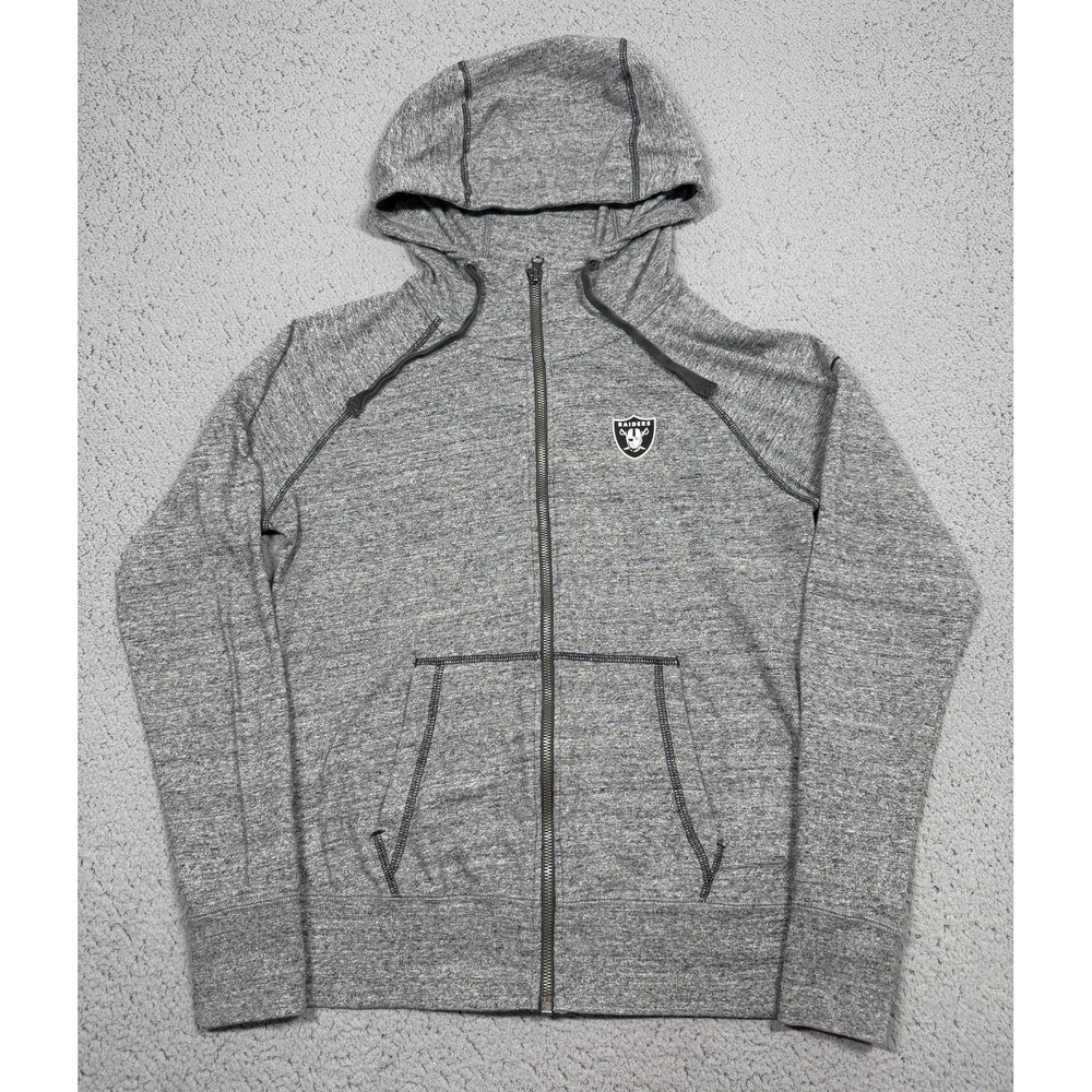 Nike Las Vegas Raiders Hoodie Mens Medium Gray NFL‎ Football Full Zip Sweatshirt
